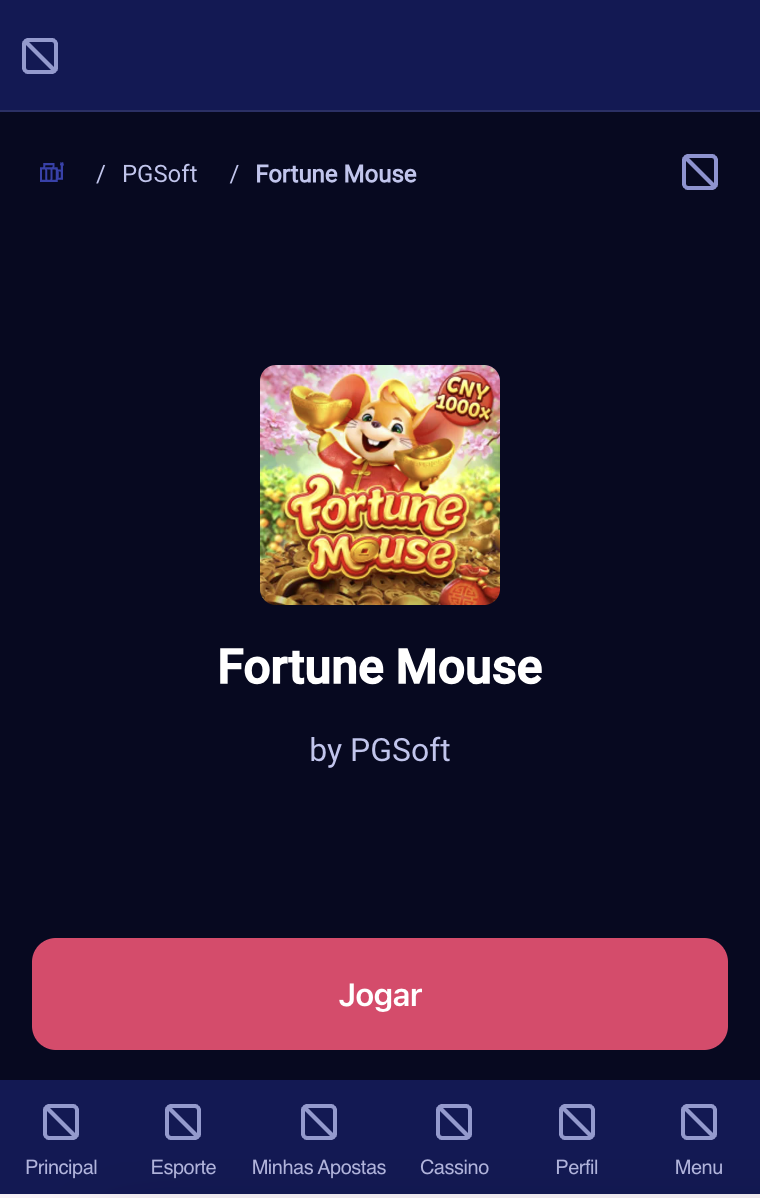 Tela inicial do Fortune Mouse na Fortabet